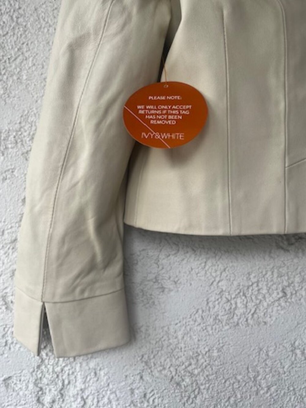 Cream Lambskin Cropped Jacket – new with tags - Picture 4 of 7